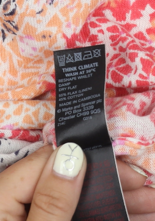 Marks & Spencer Women's Multicoloured Top, Size 12, 3/4 Sleeve
