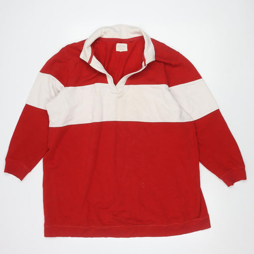 Next Women's Red Colourblock V-Neck Sweatshirt, UK 20