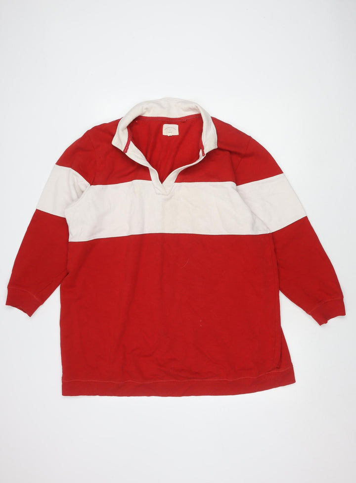 Next Women's Red Colourblock V-Neck Sweatshirt, UK 20