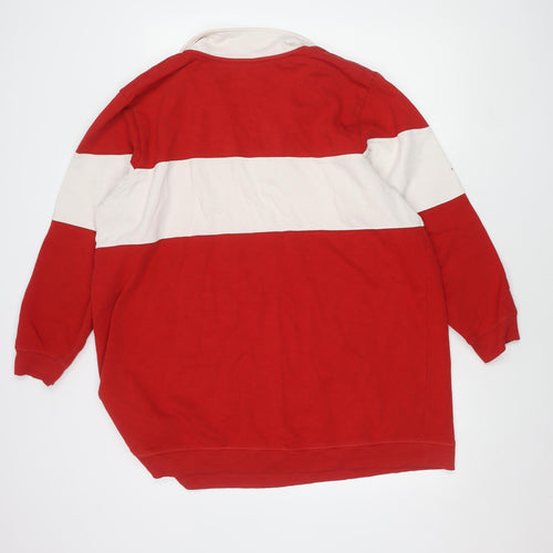 Next Women's Red Colourblock V-Neck Sweatshirt, UK 20