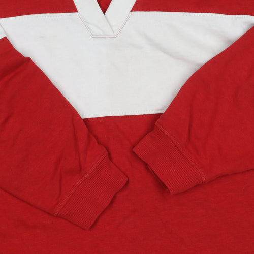 Next Women's Red Colourblock V-Neck Sweatshirt, UK 20