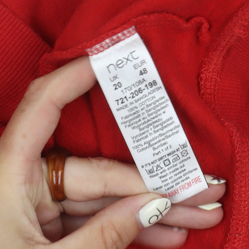 Next Women's Red Colourblock V-Neck Sweatshirt, UK 20