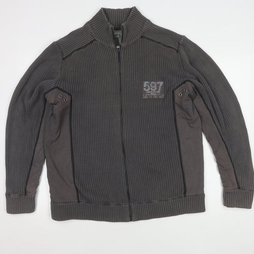 Next Men's Grey XL Cotton Casual Jacket