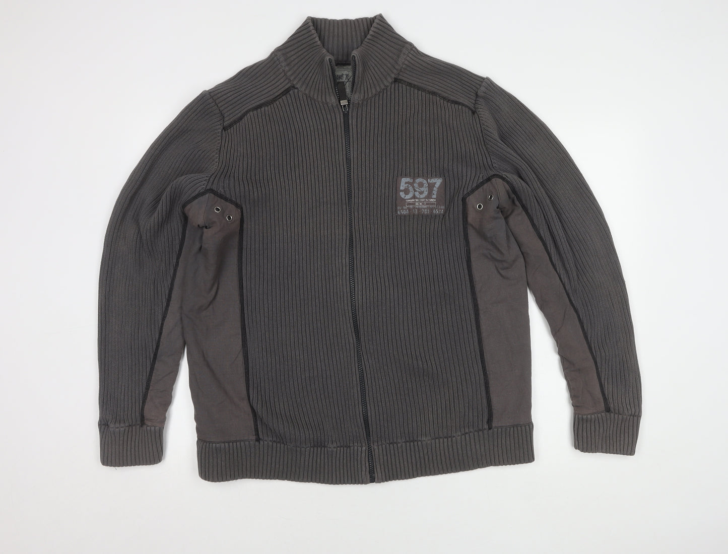 Next Men's Grey XL Cotton Casual Jacket
