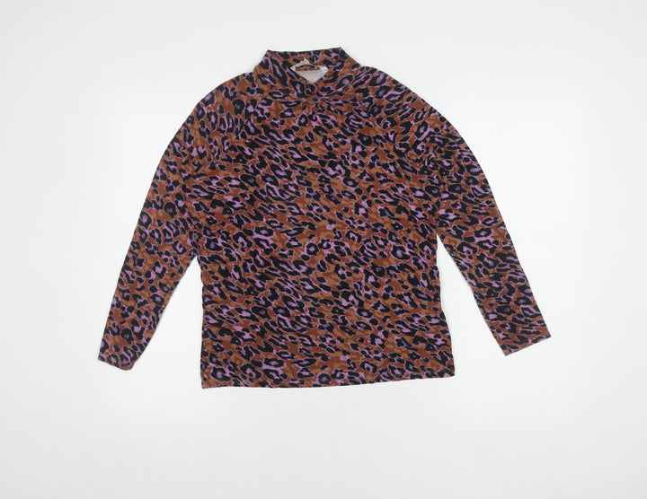 Red Herring Women's Brown Animal Print T-Shirt Size 12