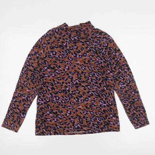 Red Herring Women's Brown Animal Print T-Shirt Size 12