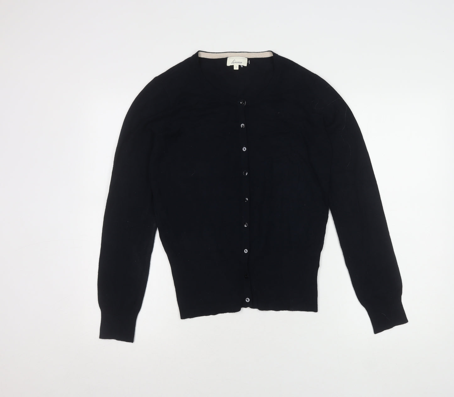 Linea Women's Black Cardigan, S, Round Neck, Casual