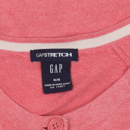 GAP Womens Pink Cardigan M Round Neck 3/4 Sleeve