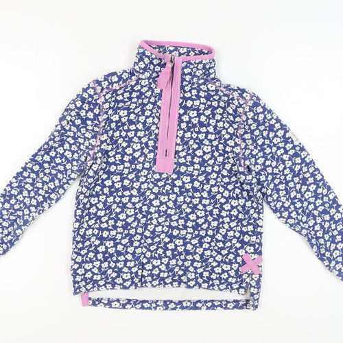 Lazy Jacks Girls Blue Floral Pullover Sweatshirt 7-8 Years