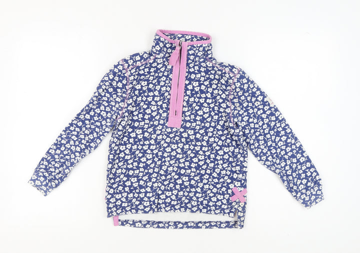 Lazy Jacks Girls Blue Floral Pullover Sweatshirt 7-8 Years