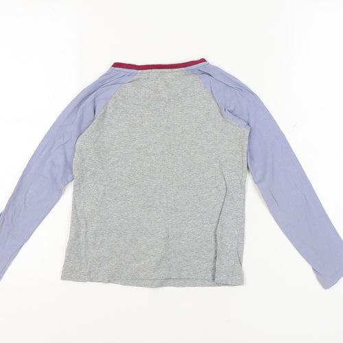FatFace Girls Grey Blue Penguin T-Shirt 7-8 Years - Winter Style