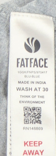 FatFace Girls Grey Blue Penguin T-Shirt 7-8 Years - Winter Style
