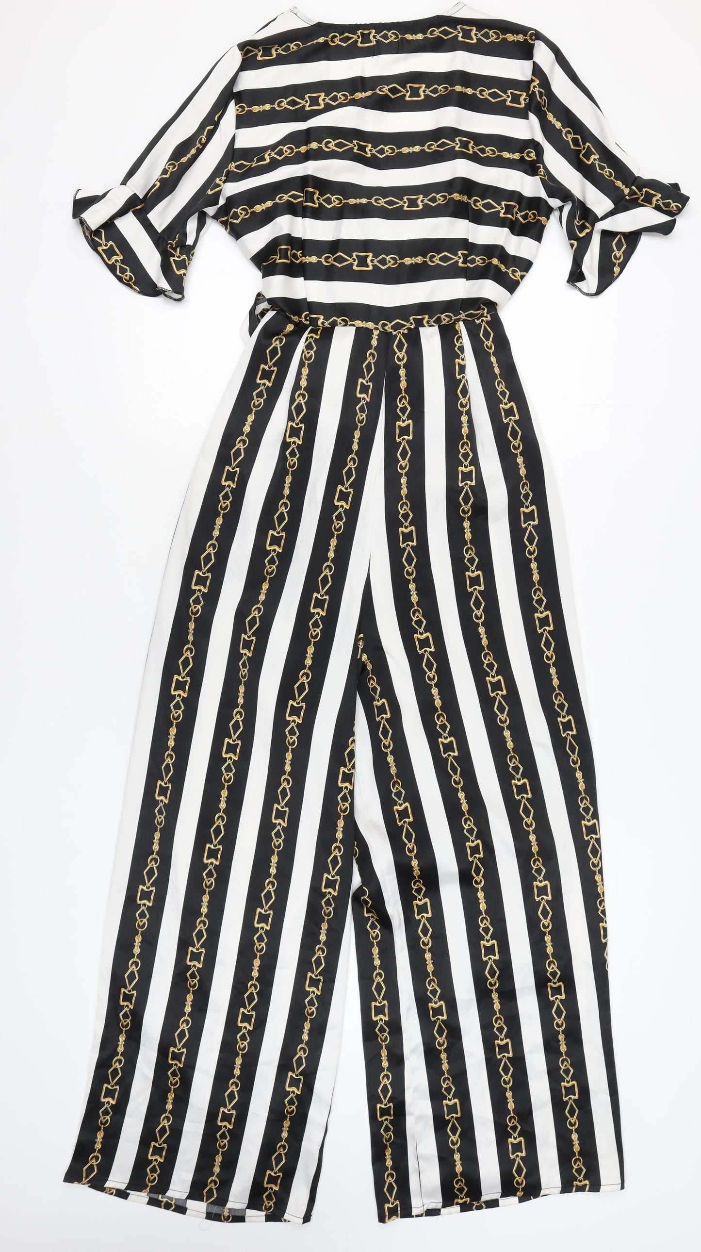 ASOS Women's Black White Stripe Jumpsuit UK 12