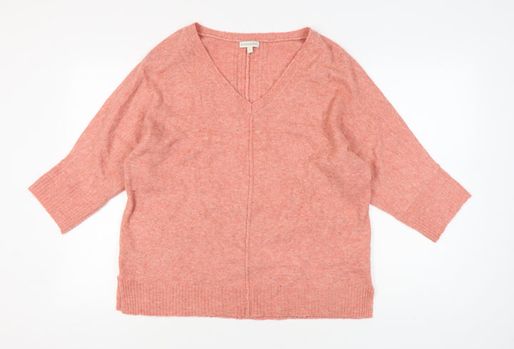 Monsoon Women’s Pink Pullover L V-Neck Jumper
