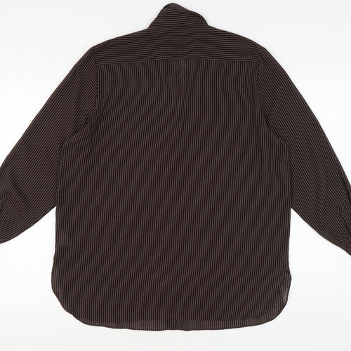 Next Women's Brown Striped Button-Up Shirt, Size M