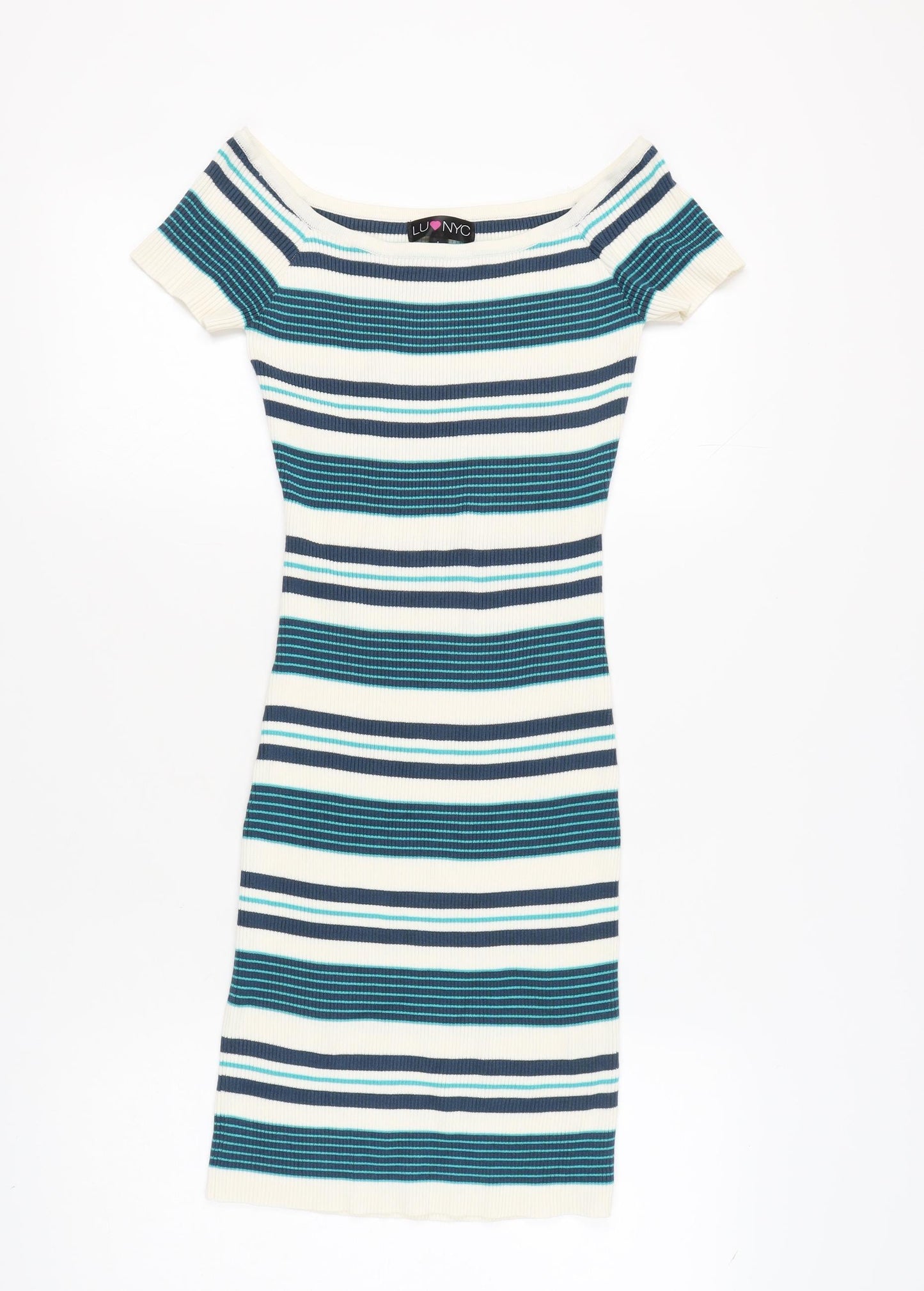 LU NYC Women's Multicoloured Striped Bodycon Dress L