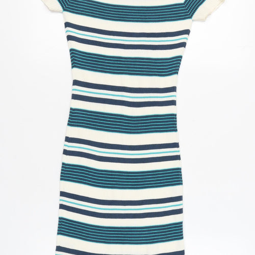 LU NYC Women's Multicoloured Striped Bodycon Dress L