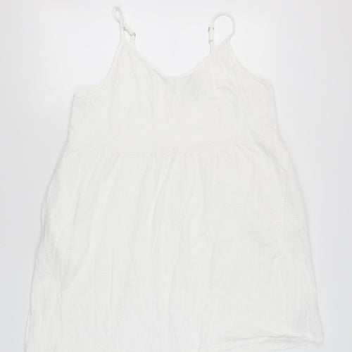 Next Women’s White Sleeveless Dress, Size 20, Comfortable Cotton