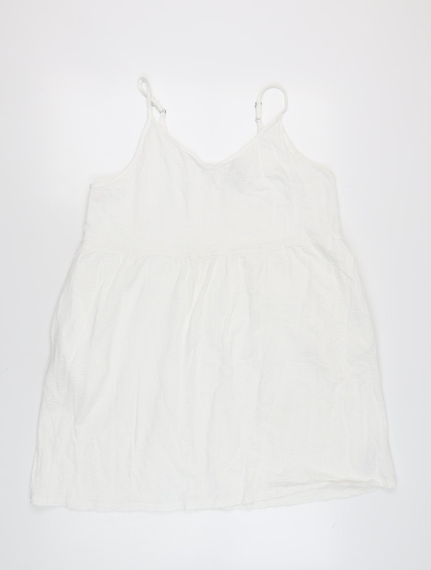 Next Women’s White Sleeveless Dress, Size 20, Comfortable Cotton