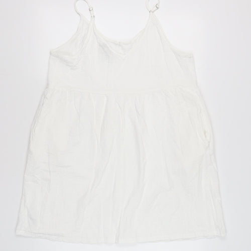 Next Women’s White Sleeveless Dress, Size 20, Comfortable Cotton