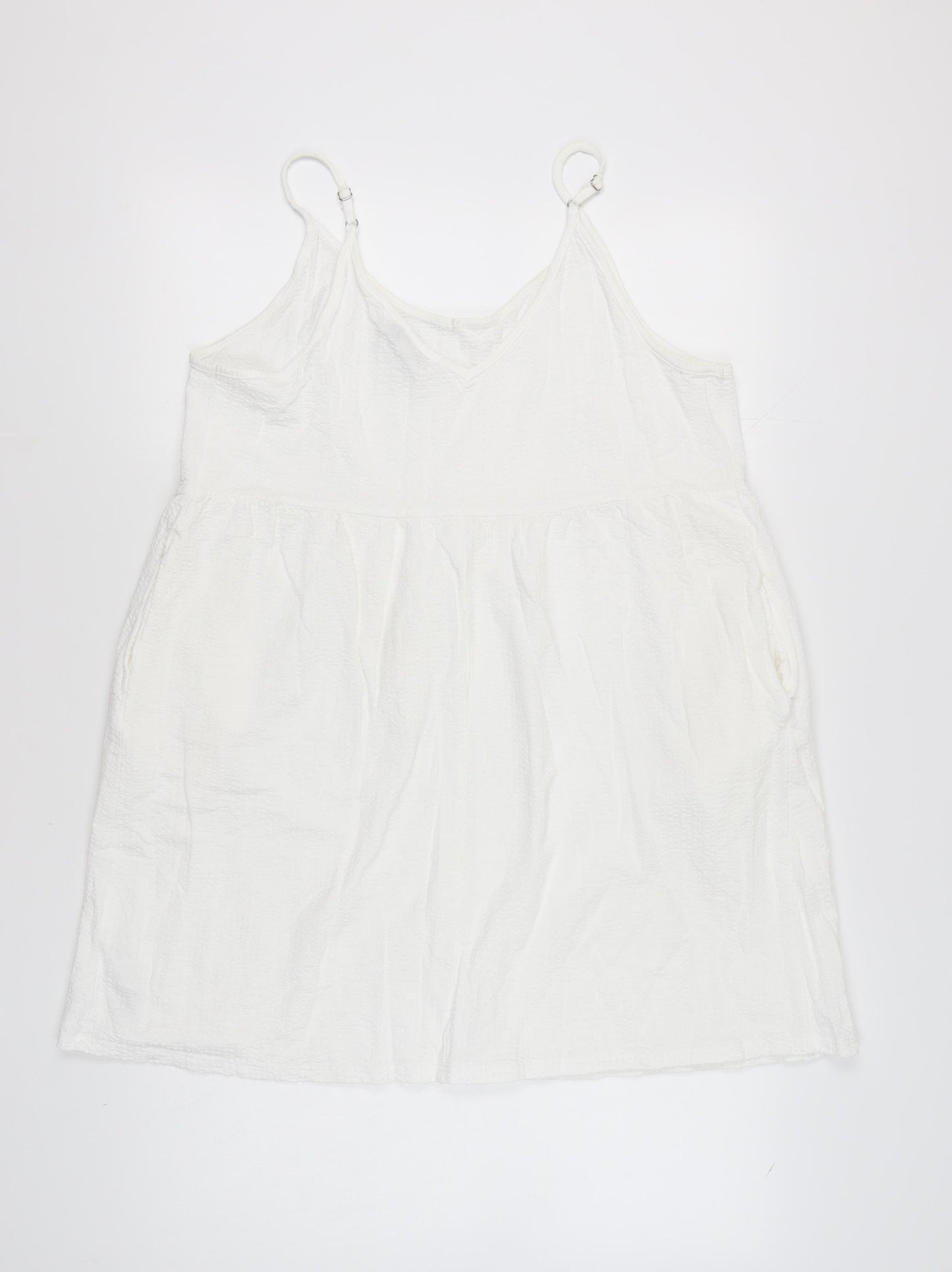 Next Women’s White Sleeveless Dress, Size 20, Comfortable Cotton