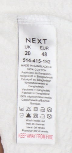 Next Women’s White Sleeveless Dress, Size 20, Comfortable Cotton