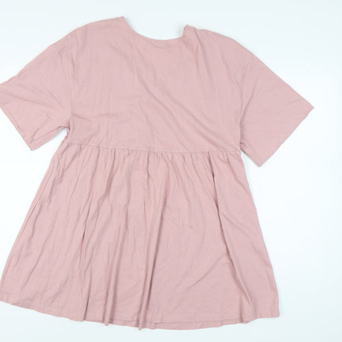 ASOS Design Women's Pink Empire Waist Tie Dress Size 14