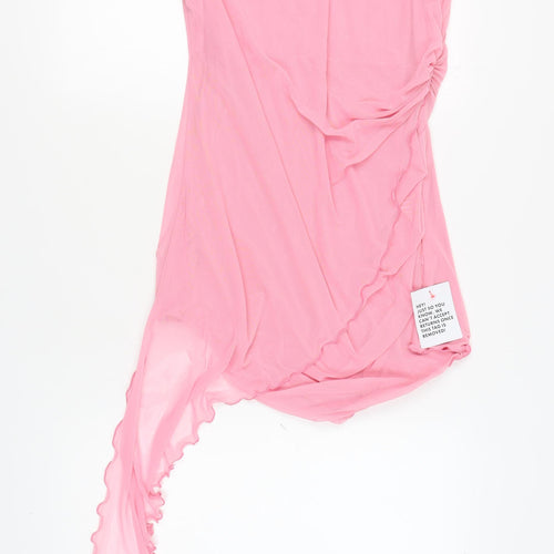 ASOS DESIGN Women's Pink Off-Shoulder Dress, Size 18