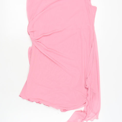 ASOS DESIGN Women's Pink Off-Shoulder Dress, Size 18