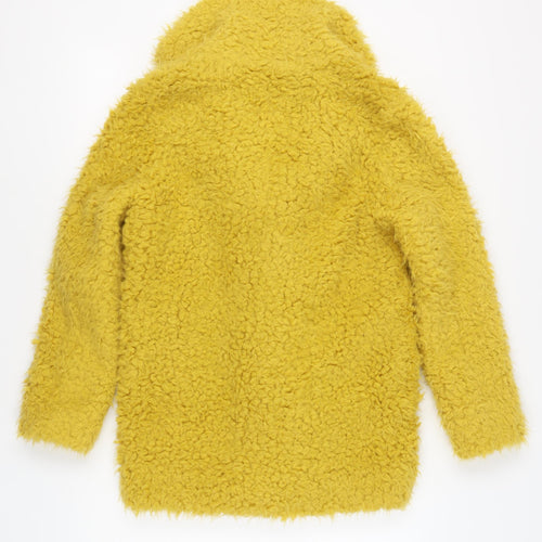 Topshop Women’s Yellow Overcoat Size 10 Regular Teddy