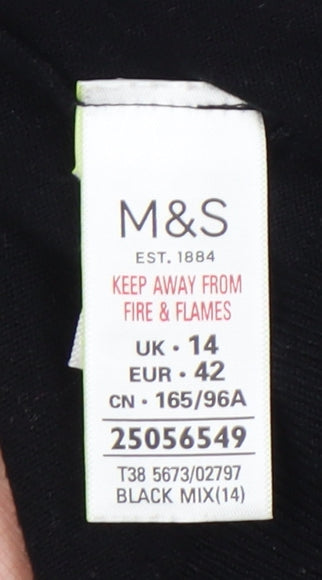 Marks & Spencer Women's Black Floral Cardigan - Size 14