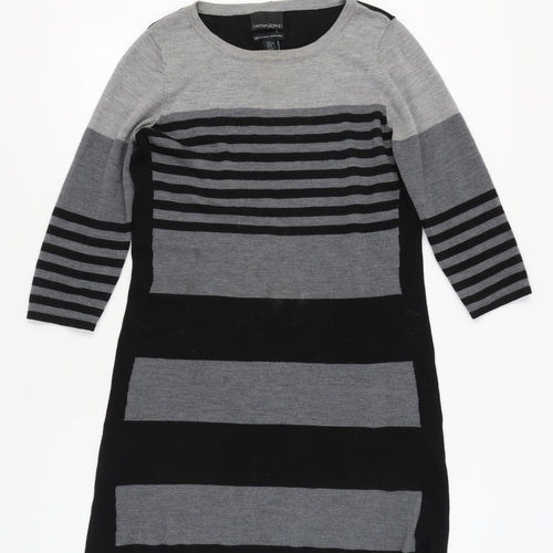 Cynthia Rowley Women’s Black Grey Striped Dress XL