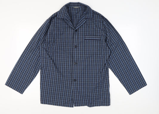 Marks and Spencer Men's Blue Plaid Medium Pyjama Set