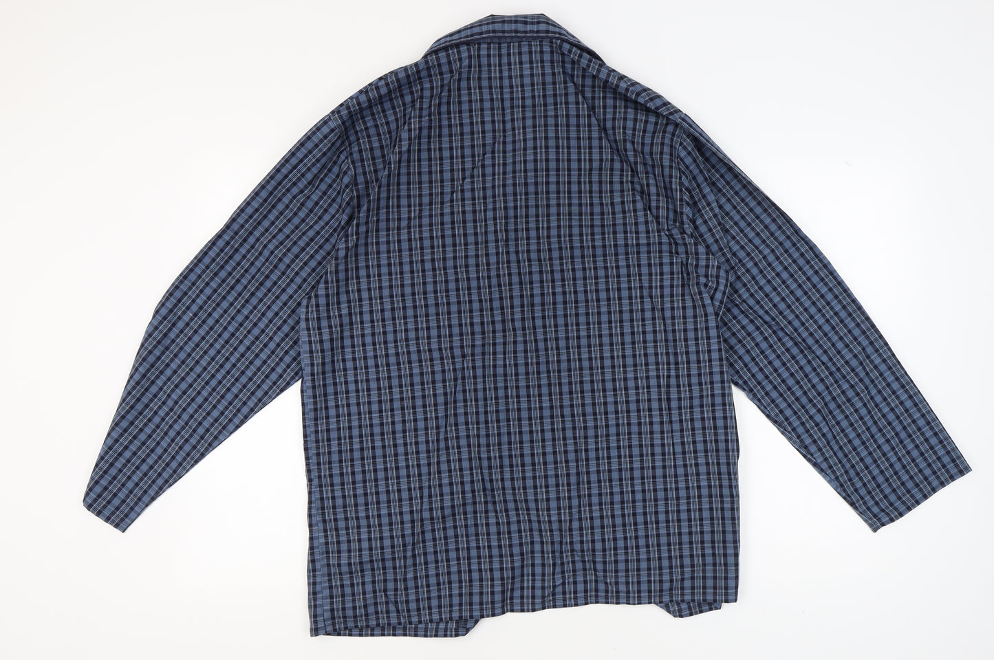 Marks and Spencer Men's Blue Plaid Medium Pyjama Set