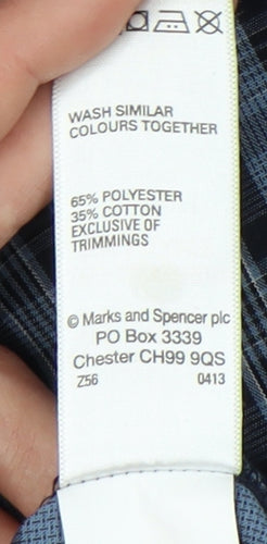 Marks and Spencer Men's Blue Plaid Medium Pyjama Set