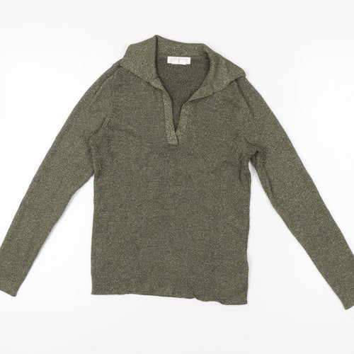 White Stuff Women’s Green Jumper Long Sleeve UK 8
