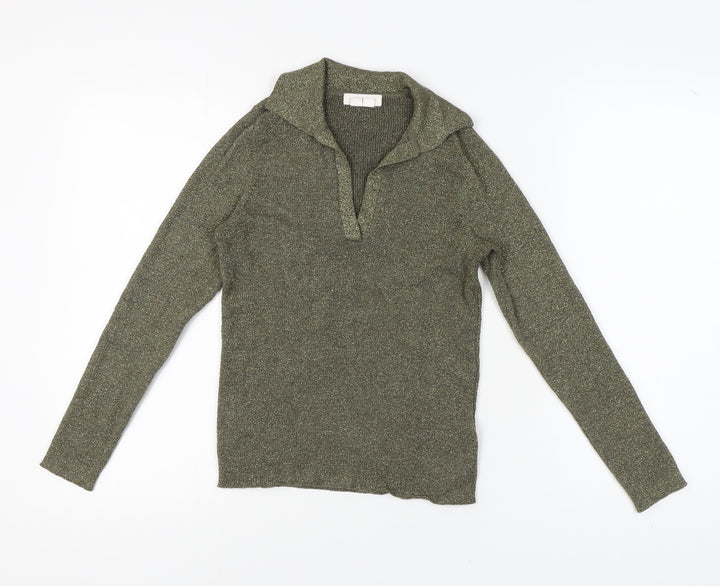 White Stuff Women’s Green Jumper Long Sleeve UK 8