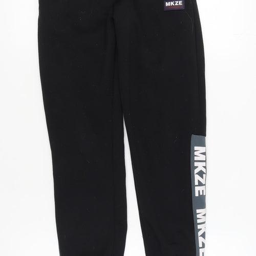 MKZE Girls Black Jogger Trousers, Size 13, Elastic Waist
