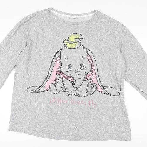 Disney Women's Grey Dumbo Long Sleeve T-Shirt XL