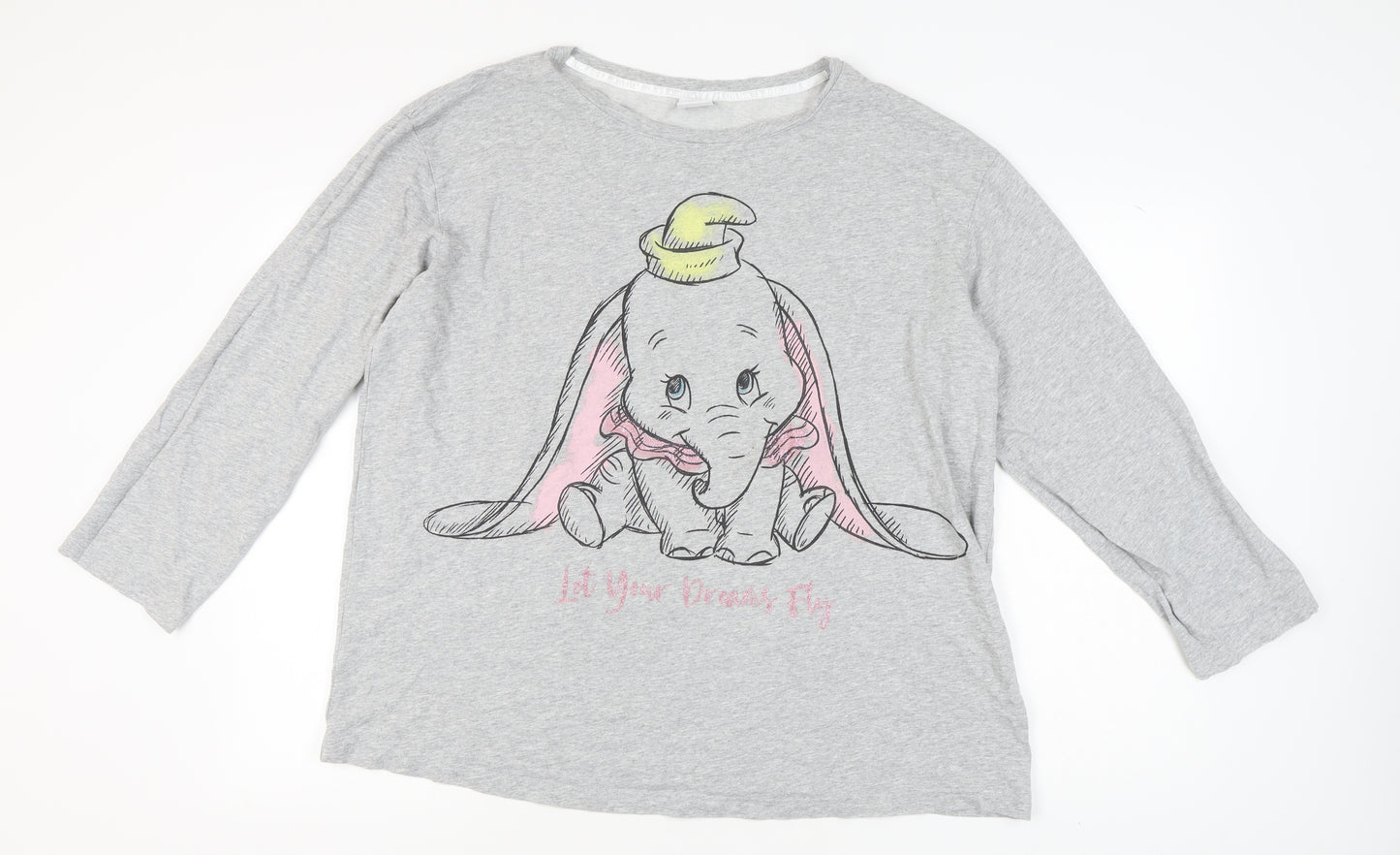 Disney Women's Grey Dumbo Long Sleeve T-Shirt XL
