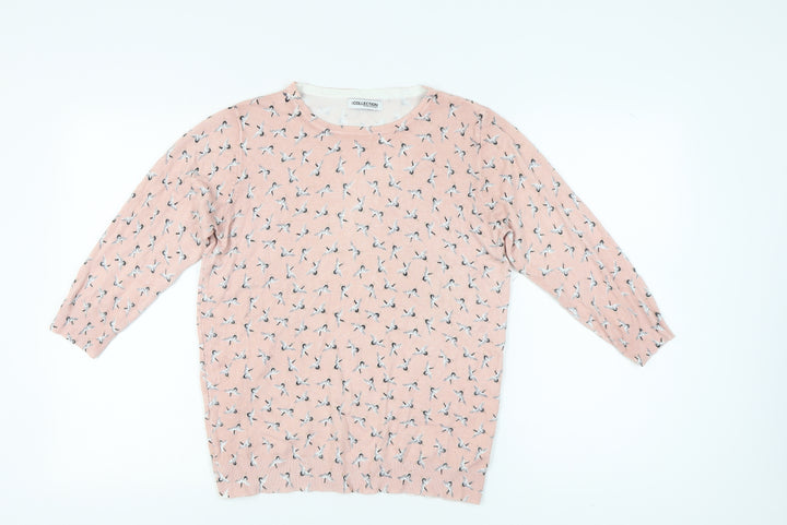 Debenhams Women's Pink Animal Print Pullover Jumper Size 16