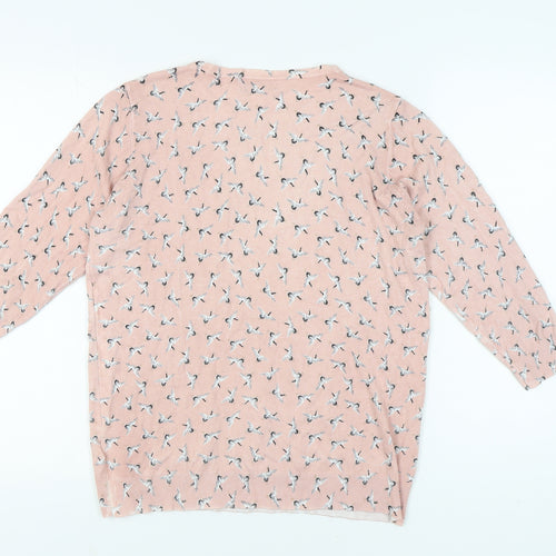 Debenhams Women's Pink Animal Print Pullover Jumper Size 16