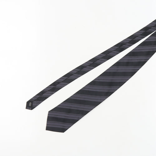 Daniel Hechter Men's Black Striped Silk Tie