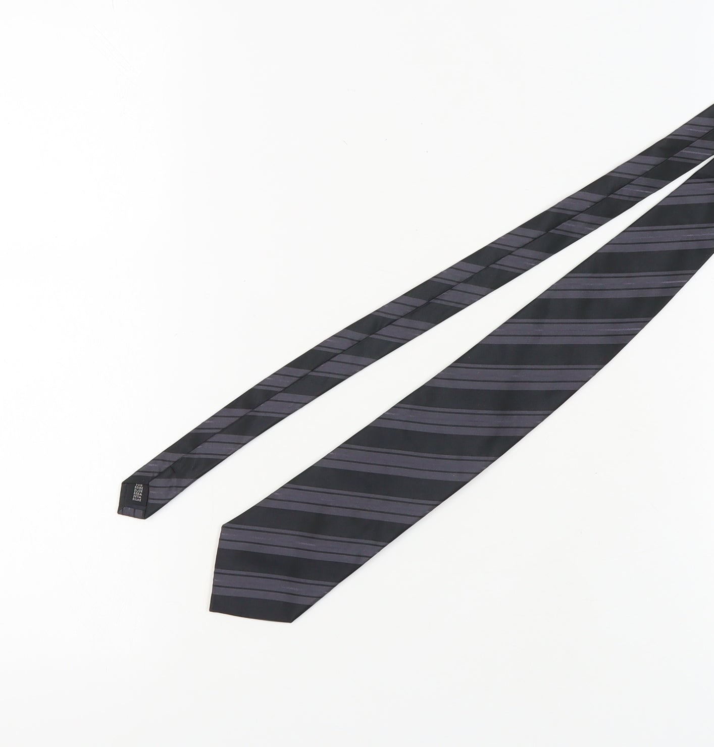 Daniel Hechter Men's Black Striped Silk Tie