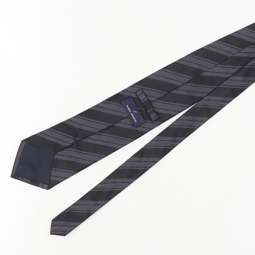 Daniel Hechter Men's Black Striped Silk Tie