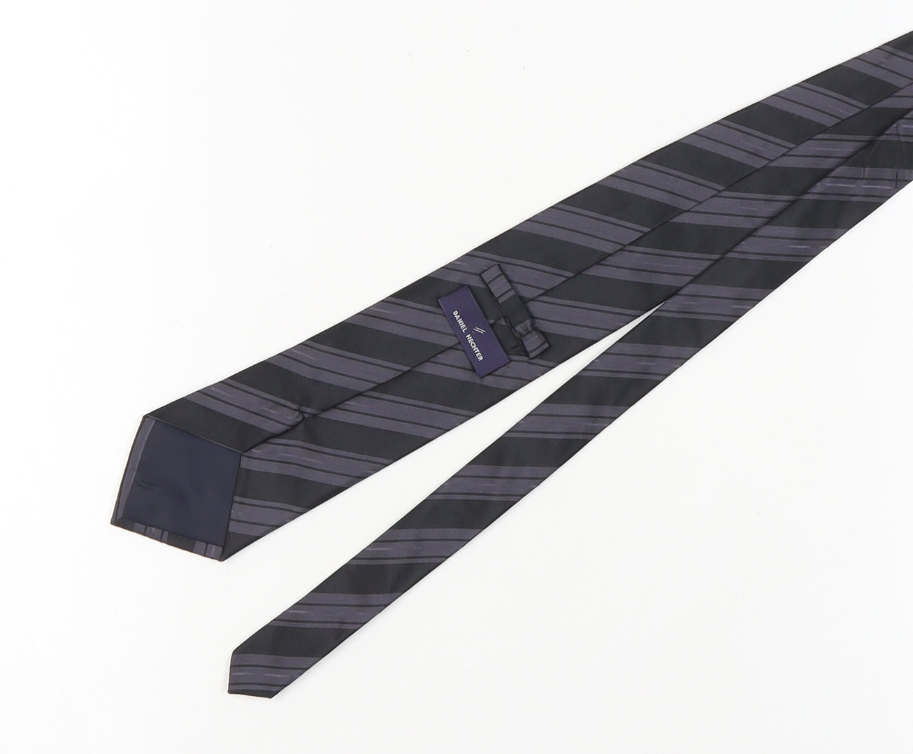 Daniel Hechter Men's Black Striped Silk Tie