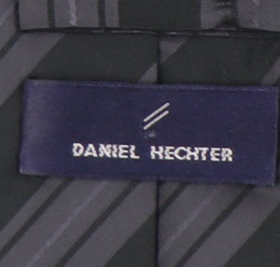 Daniel Hechter Men's Black Striped Silk Tie