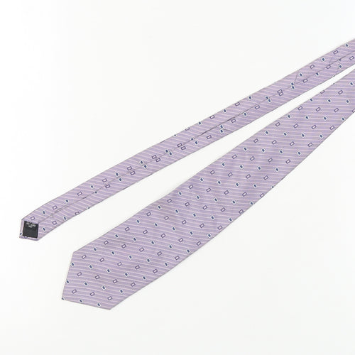 Pierre Cardin Men's Purple Geometric Silk Tie