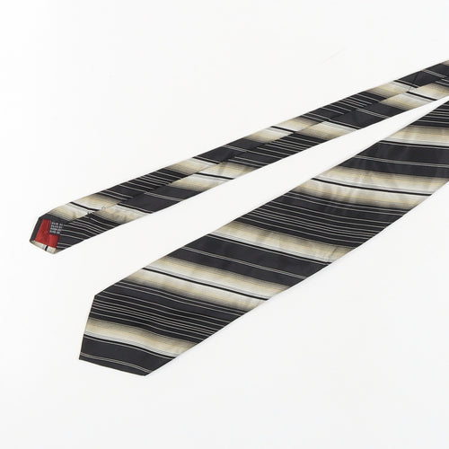 Baumler Men's Black Striped Designer Silk Tie