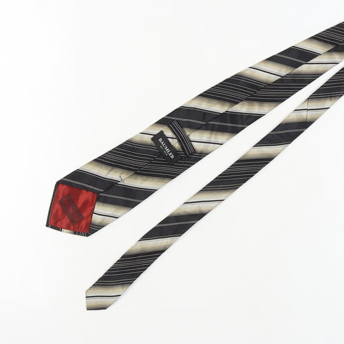 Baumler Men's Black Striped Designer Silk Tie